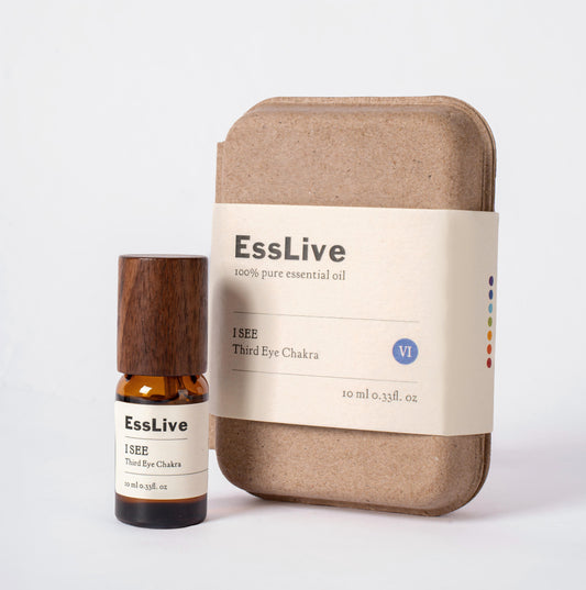 EssLive I SEE Third Eye Chakra essential oil blend bottle