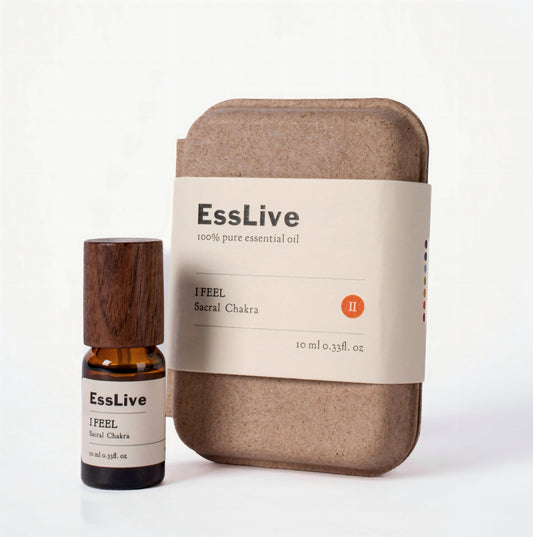 EssLive I FEEL Sacral Chakra essential oil blend bottle